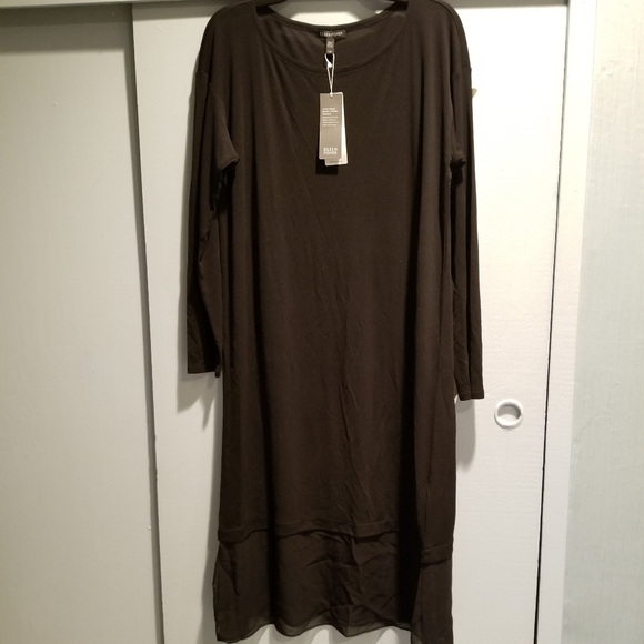 Eileen Fisher | Ballet Neck Silk Jersey Dress - Picture 2 of 5